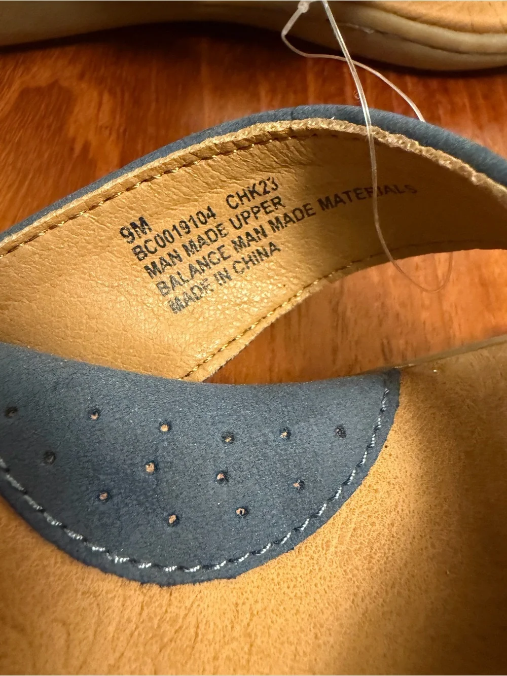 boc Blue Thong Sandals with Tan Footbed